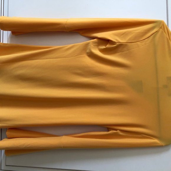 NEW W/ TAGS WOMENS YELLOW GOLD V NECK LONG SLEEVE - Picture 3 of 3